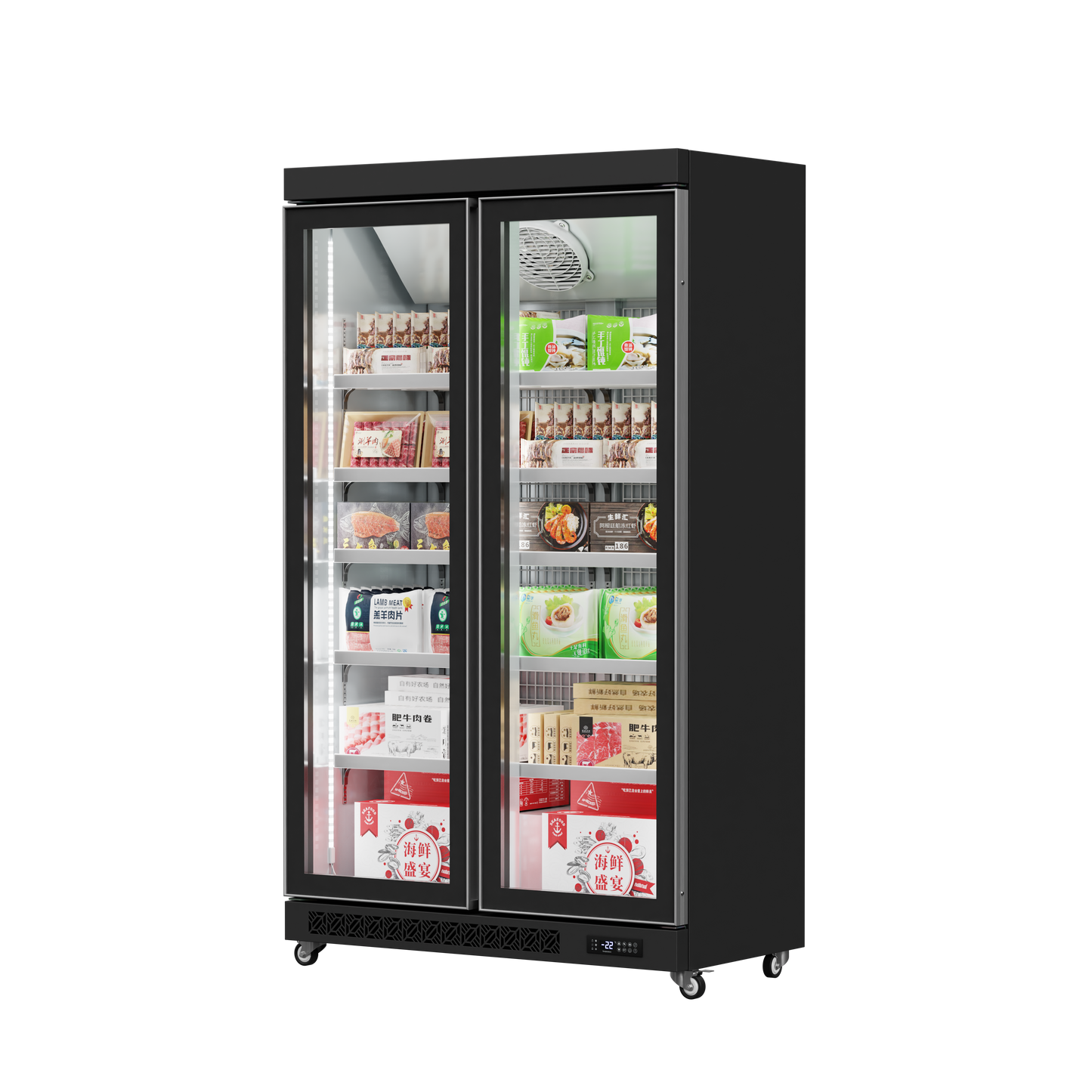 Rear-mounted Glass Door Freezer Display Cabinet – 450L to 1900L Capacity