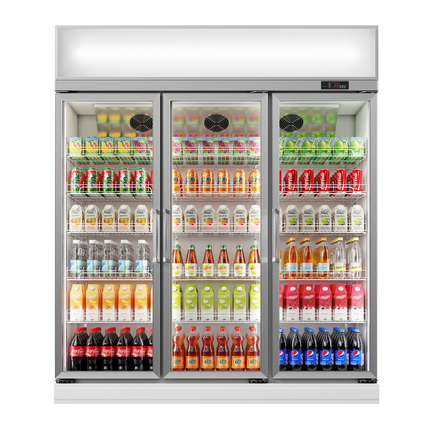 Glass Door Upright Chiller – 400L to 2400L, Multiple Sizes Available
