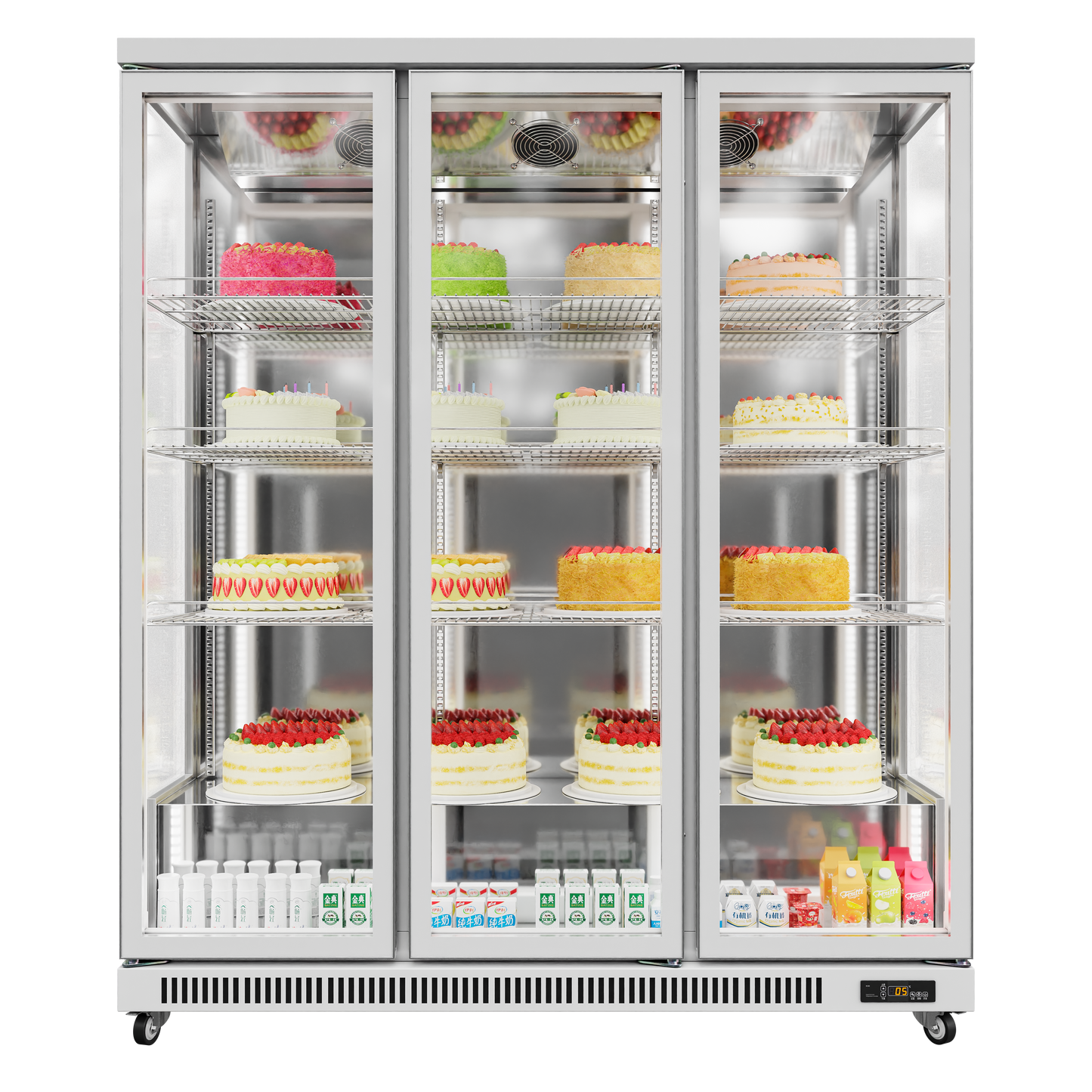 3-Sided Glass Display Refrigerator – 380L to 1450L Capacity