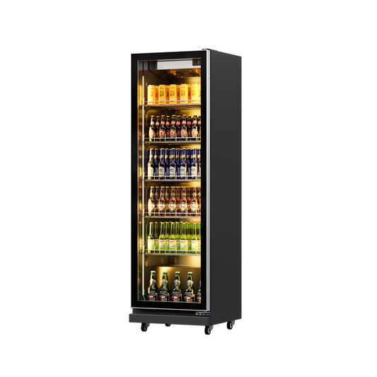 Rear-Mounted Luxury Glass Doors Display Refrigerator – High-Capacity Upright Chiller