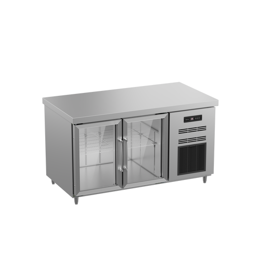 Glass Door Stainless Steel Counter Chiller – 260L to 540L Capacity