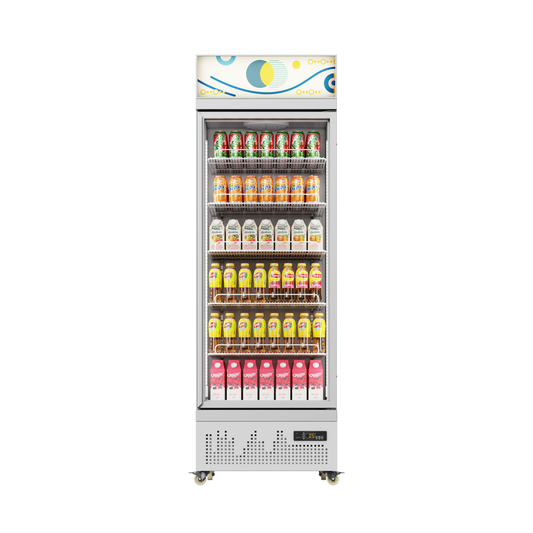 Glass Door Upright Chiller with Customisable Light Box– Single, Double & Triple Door
